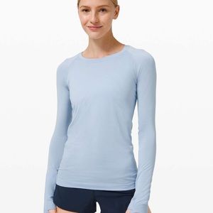 Lululemon Swiftly Tech Long-Sleeve Shirt 2.0 Blue Linen
